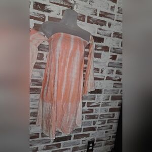 Elegant Peach Off-Shoulder Dress